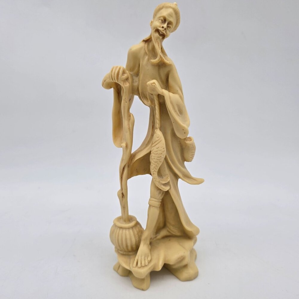 Vintage Santini Chinese Fisherman Figure Figurine Made In Italy